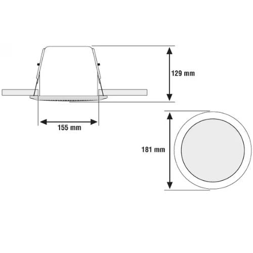 Yangına dayanıklı metal tavan hoparlörü,  L-VCM6B/EN